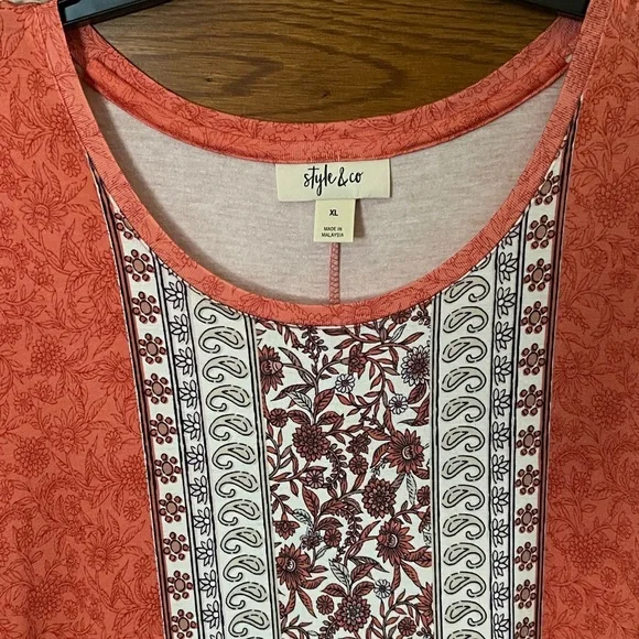 Style & Co Macy's NWT orange, mid-calf summer dress. - Picture 2 of 5